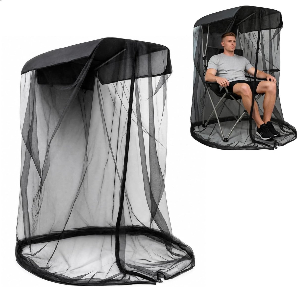 Insectenwerend Net voor Tuinschommel en Tuinbank 1-zitter 82 x 35 x 63 cm - Ideaal voor Balkon, Terras en Camping