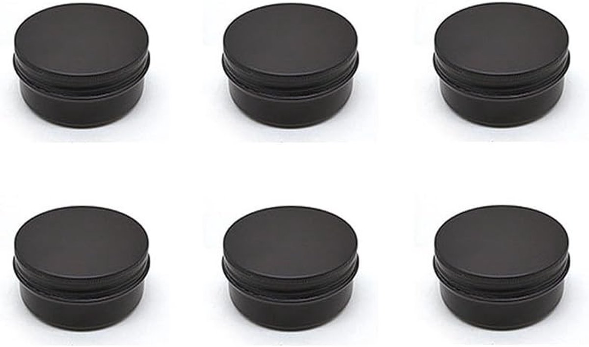 Set van 6 Aluminium Blikjes 30 ml met Schroefdeksel voor Olie, Zalf en Lipbalsem, Lege Blikjes voor Creatieve Projecten