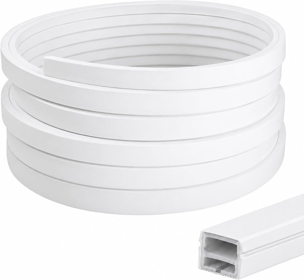 LED Strip Diffuser Kanaal 12 x 12 mm voor Akoestische Panelen met Eindkappen en Montageclips, Waterdichte LED Strip Cover voor Homogene Neonverlichting en Verbeterde Geluidsisolatie (Wit, 6 cm)