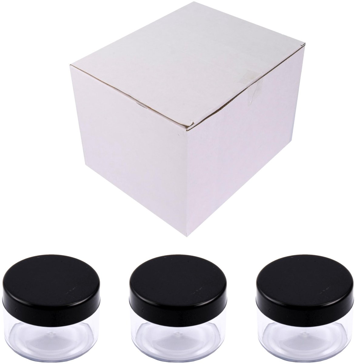 Elzusha - Transparante Ronde Plastic Dozen voor Opslag (30ml), Set van 100