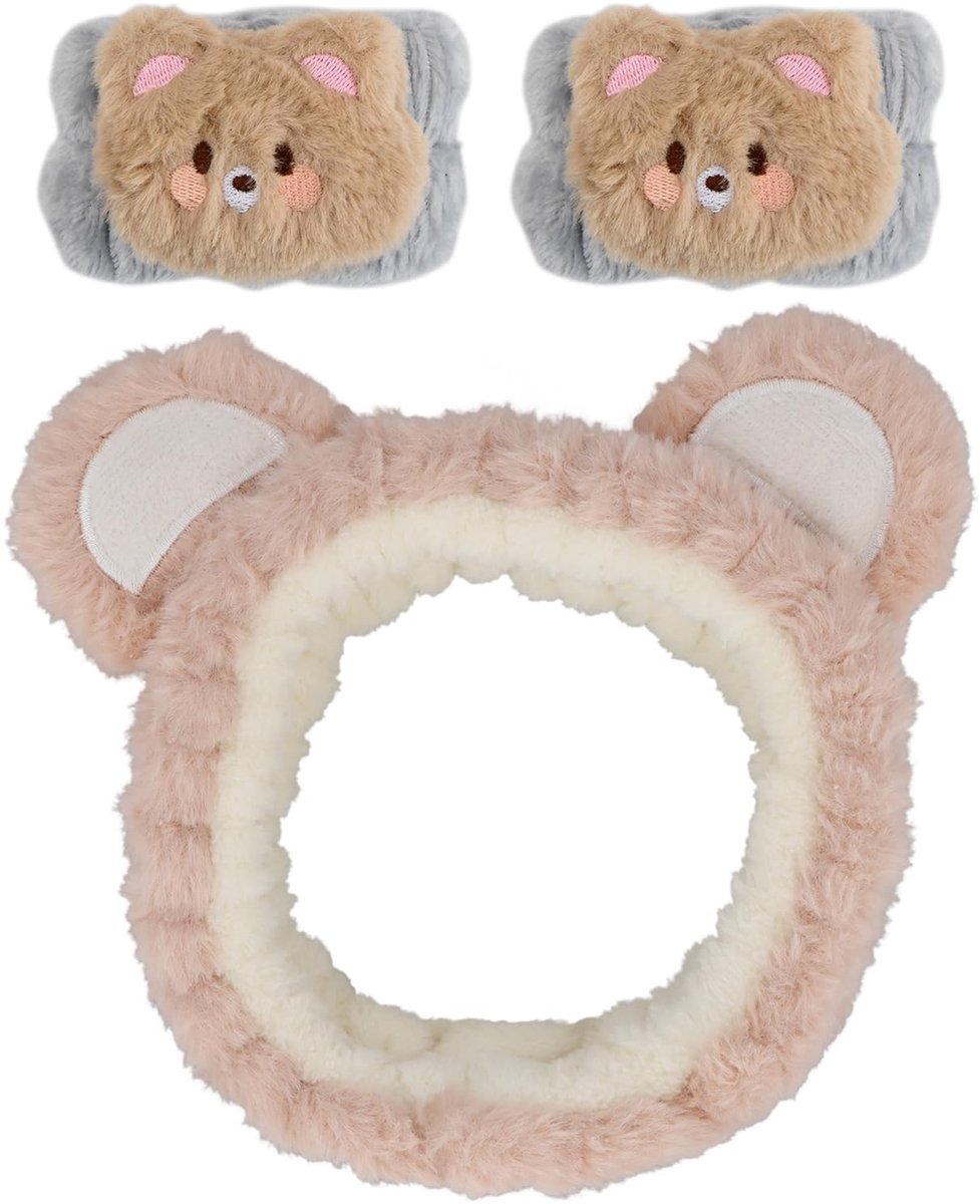 Elzusha - Set van 3 Spa Gezichtshoofdbanden en Armbanden