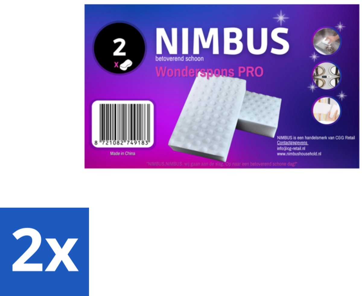 NIMBUS Wonderspons Pro Wit 2 stuks per verpakking - Voordeelverpakking - 2 stuks