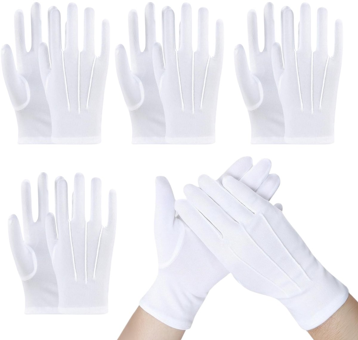 Elzusha - Set van 4 Witte Handschoenen voor Speciale Gelegenheden