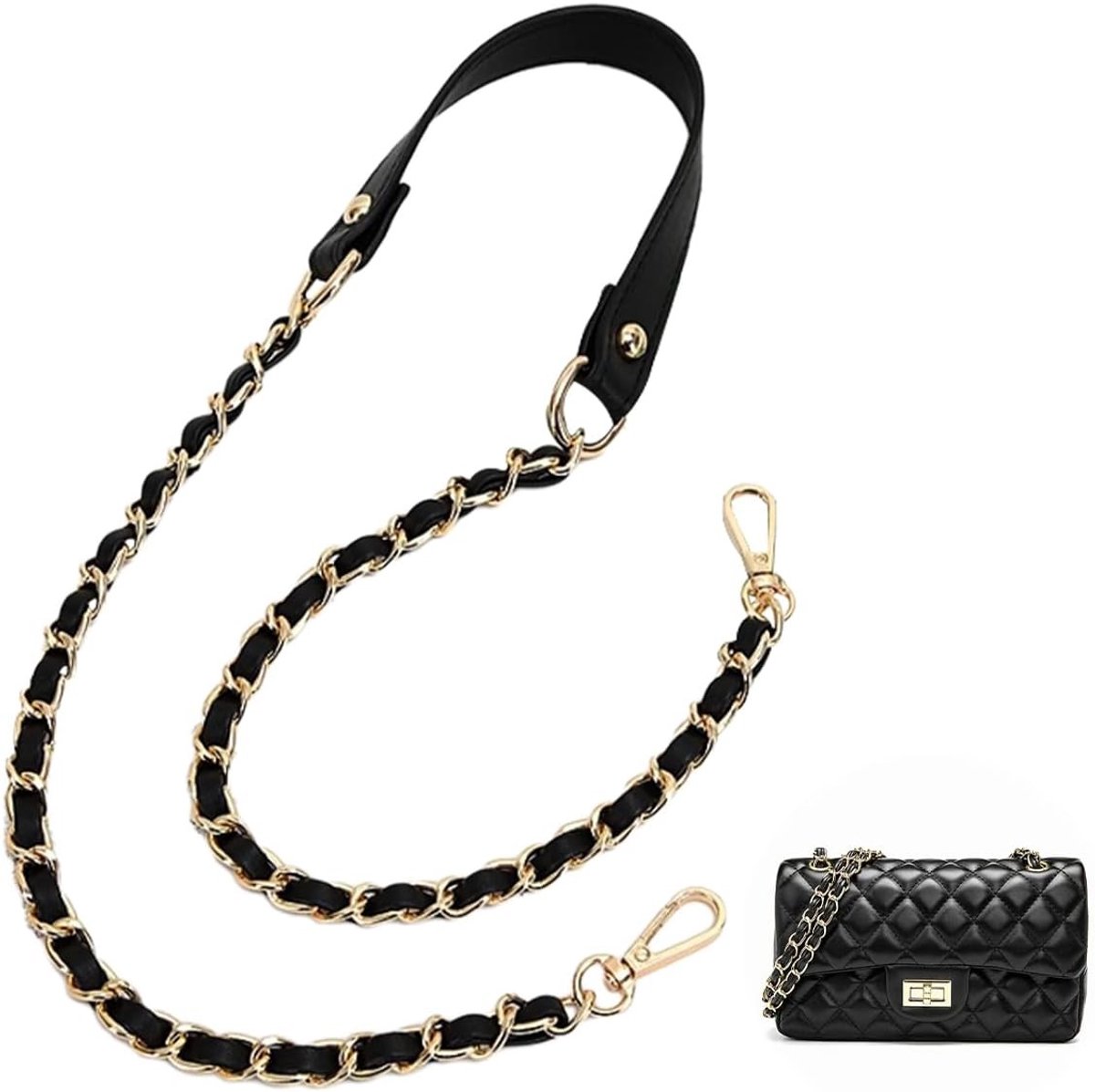 Schouderband van 120 cm met ketting en gespen voor handtassen, stijlvol en duurzaam ontwerp