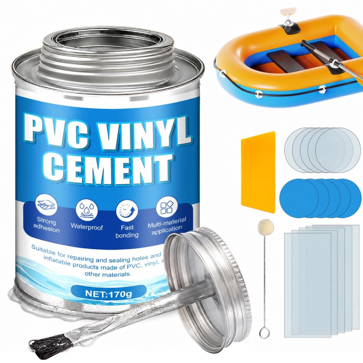 Elzusha - Reparatieset voor PVC met 15 Doorzichtige Patches