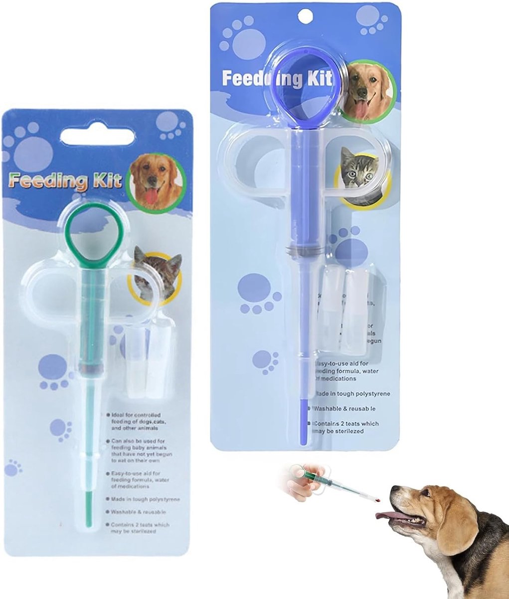 Tabletdispensers voor katten en kleine honden, pillenwerper met zachte opzetstukken voor eenvoudige medicijndosering en bescherming van tanden en tandvlees