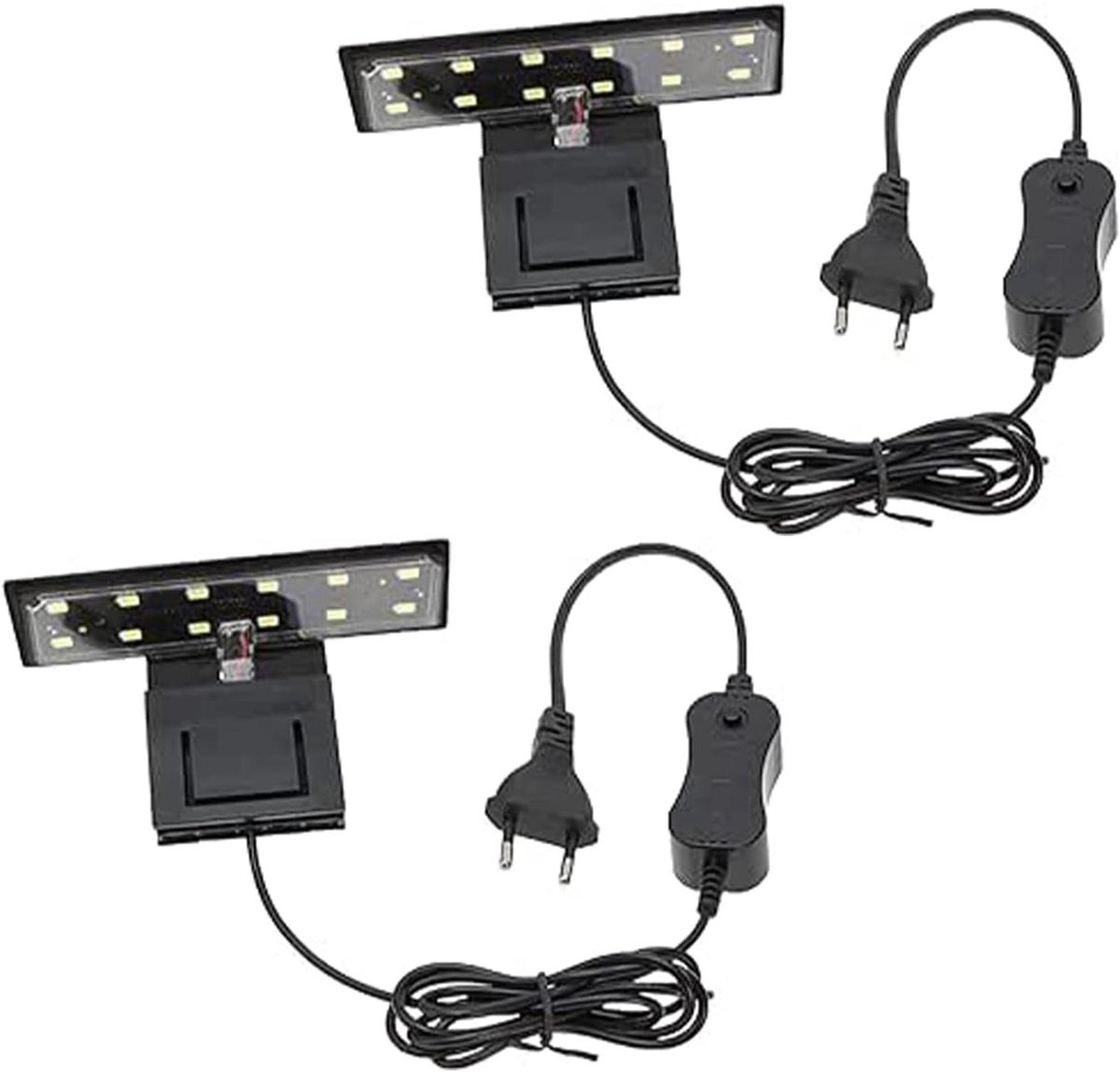 Aquarium Verlichting Set - Vissenlamp Plantenlamp - Aquarium Verlichten - Hoge Kleurweergave - 20-40cm Aquarium - Zwart