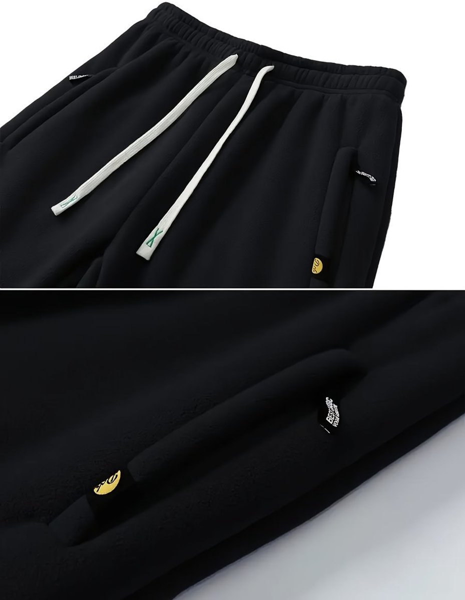 Currero Warme Broek Heren Thermo Fleece Winterbroek Joggingbroek Sweatpants 2XL Zwart