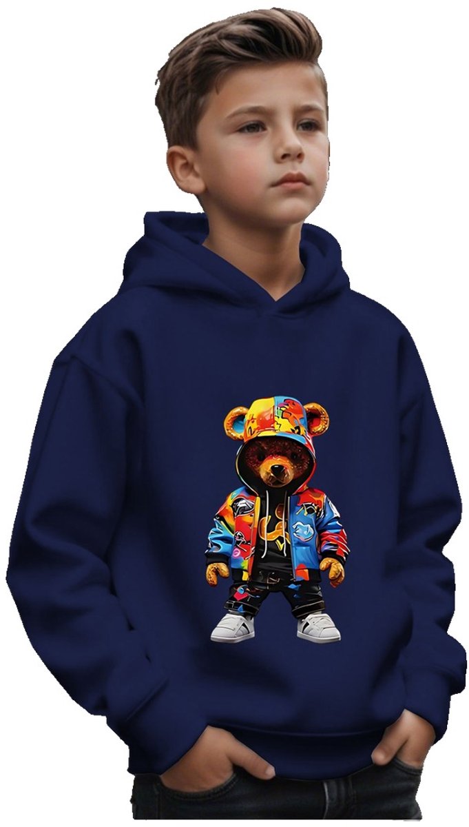 Currero Hoodie Jongens Warme Hoodie Met Capuchon Comfortabele Sweater Casual Trui Pullover Jongenstrui Donkerblauw 14-15 Jaar