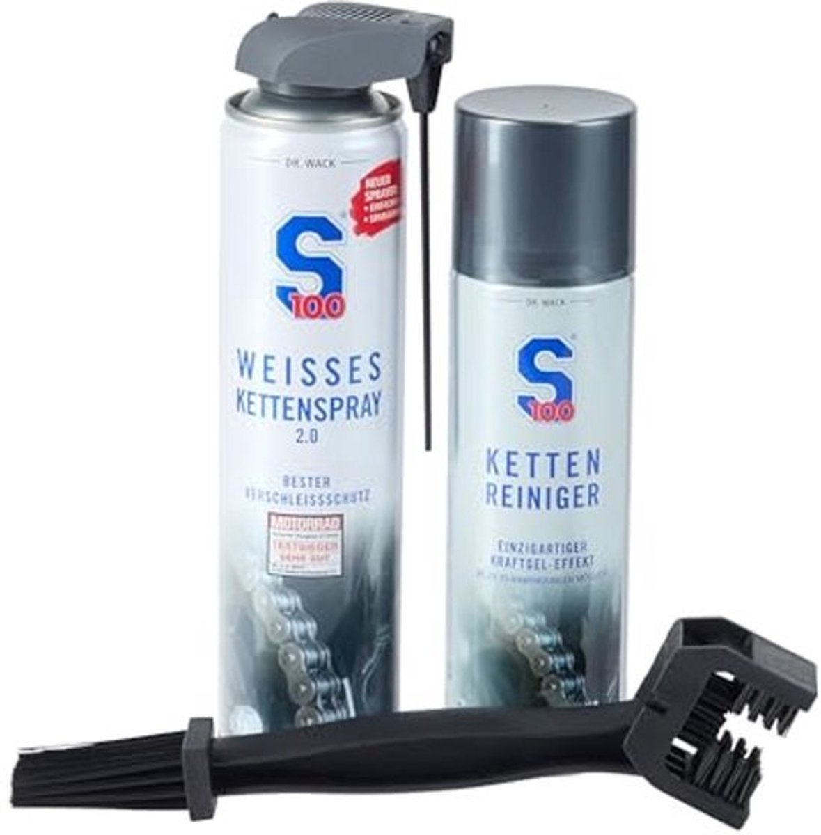 Kettingreiniger en kettingspray set 300ml met kettingborstel