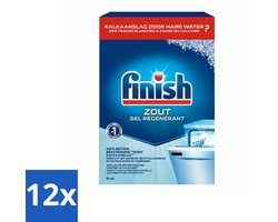 12 x Finish Vaatwasmachine Zout 4 kg - Vaatwasmachine Zout - Kalk Verwijderaar - Vaatwasser Reiniging - Vaatwasser Onderhoud - Anti-kalk