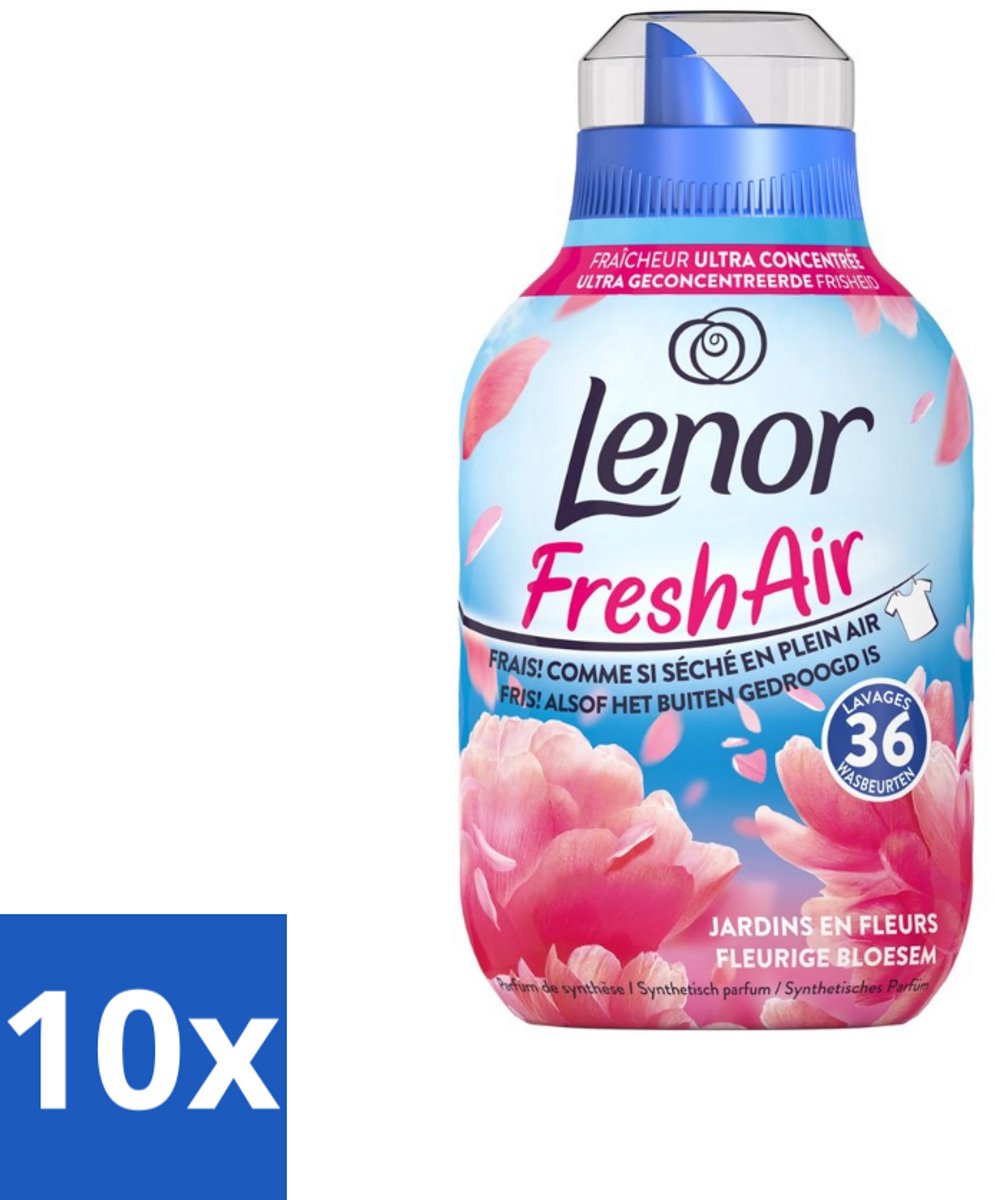 10 x Lenor - Wasverzachter - Fresh Air - Fleurige Bloesem - 36 Wasbeurten - Wasverzachter - Frisheid - Buiten Gedroogd Was - Bloemige Geur - Wasgoed