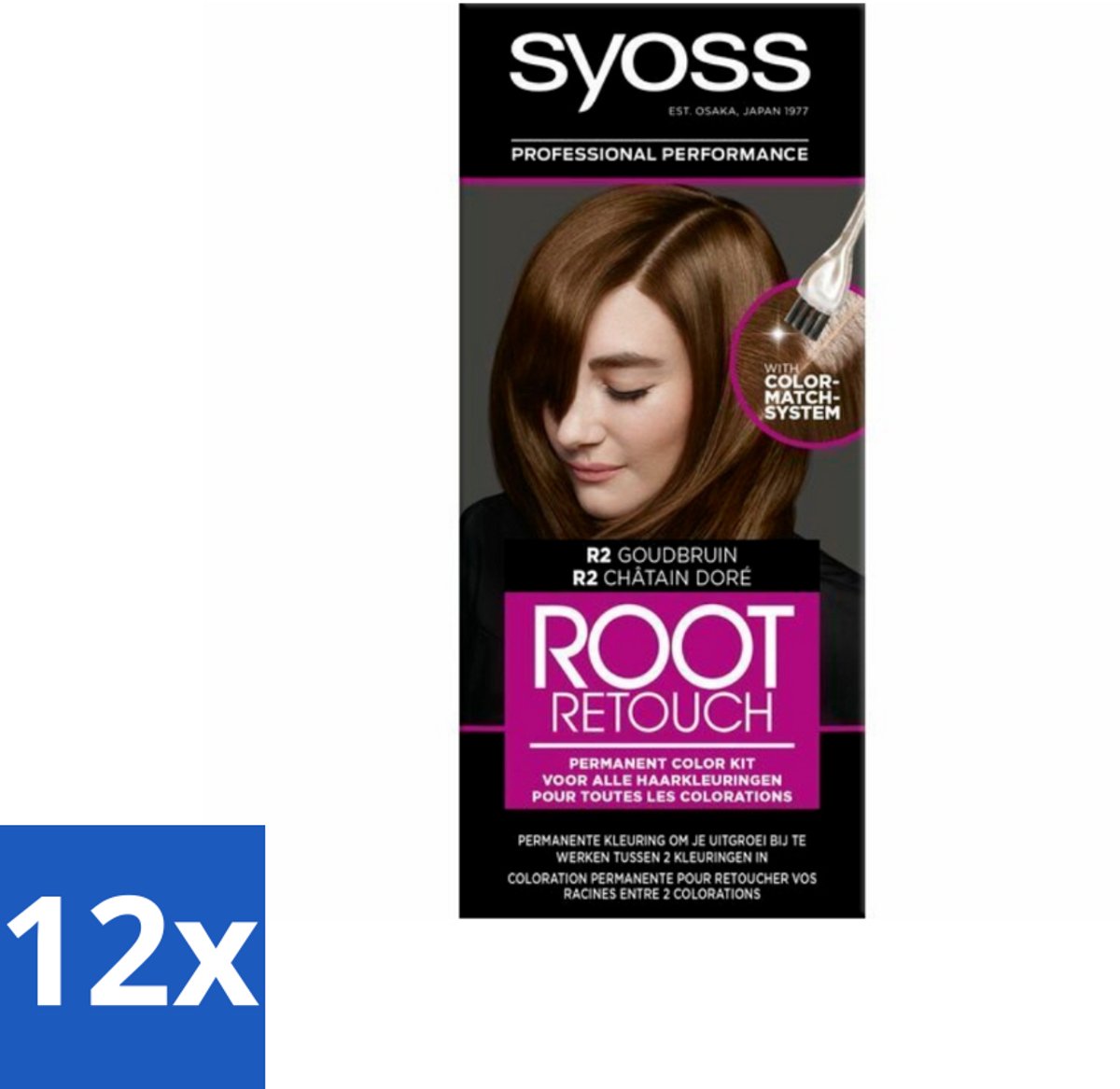 12 x Syoss - Haarverf - Uitgroeiset - R2 Goud Bruin - 1 Haarkleuring - Haarverf - Uitgroei - Syoss - Goudbruin - Haarkleur