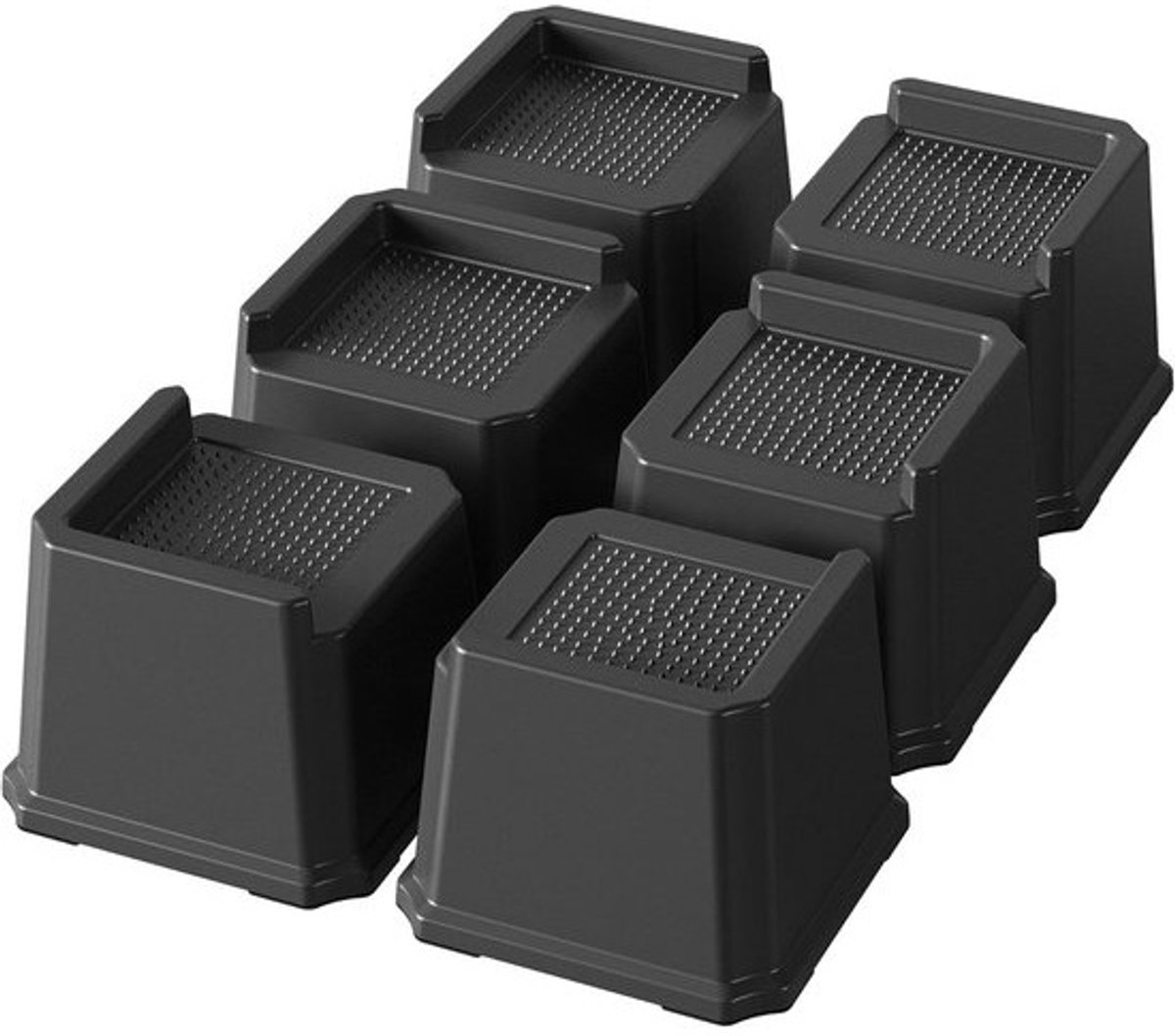 Zwarte Bed Risers - 6 Pack van 7 Inch voor Meubels met 680 kg Draagvermogen