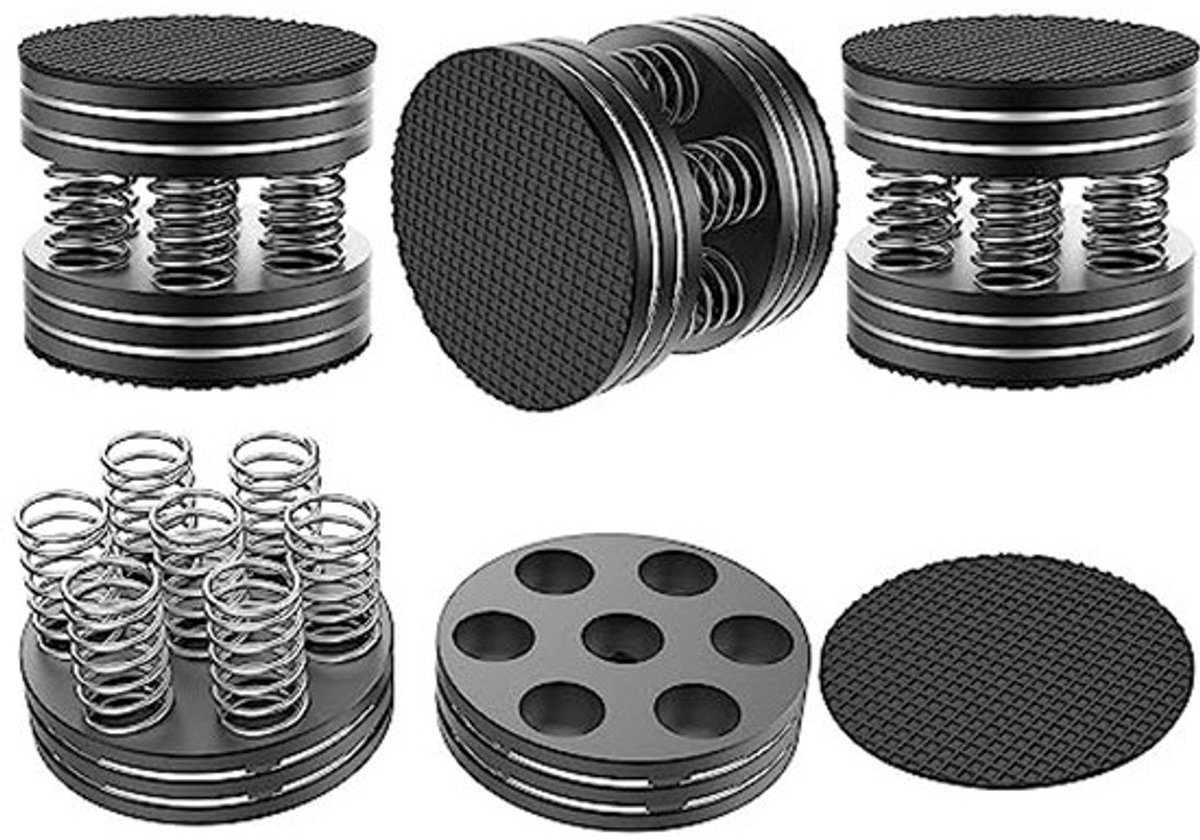 High-end luidsprekervoeten trilingsdempers - 4 stuks aluminium en antislip rubber