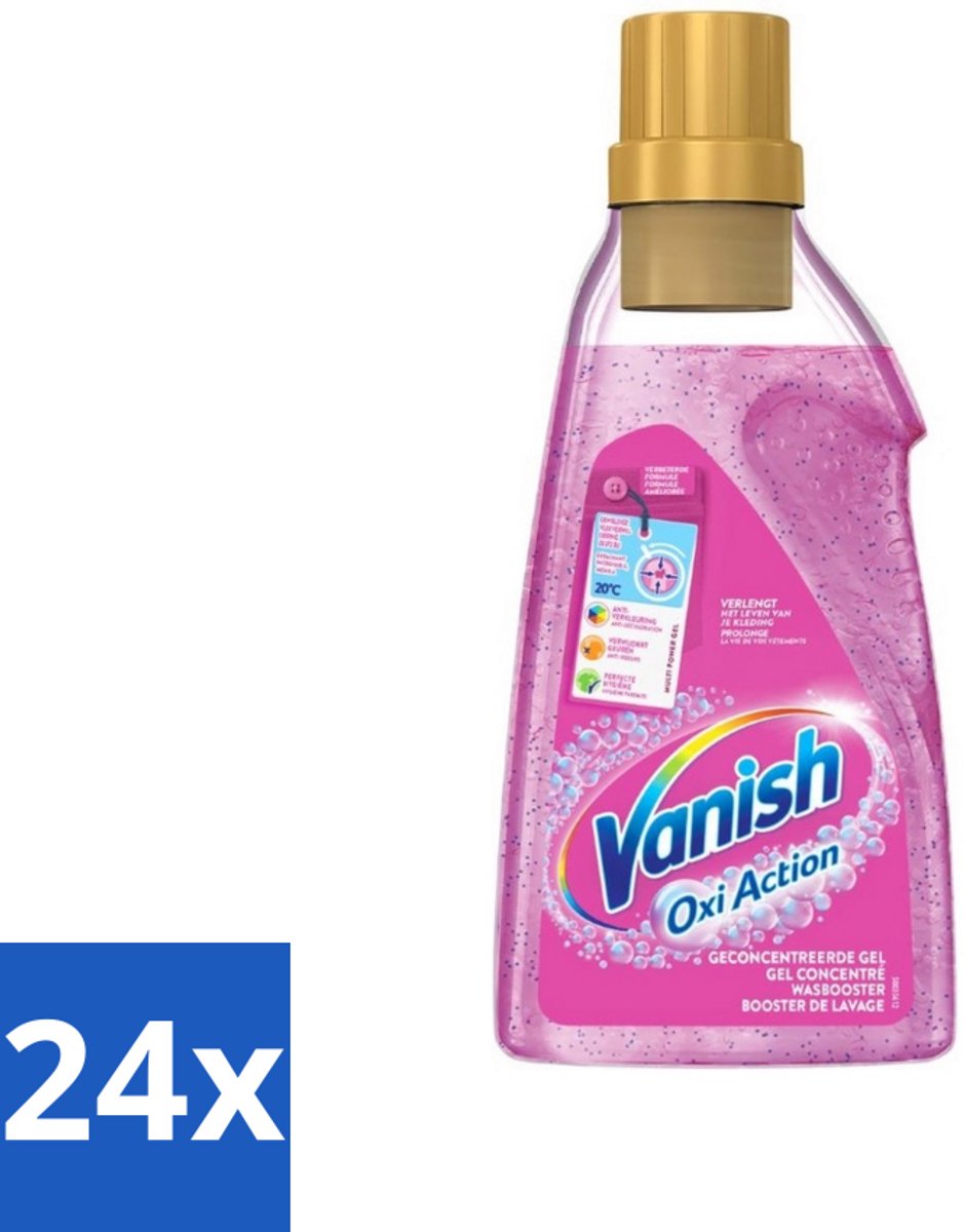 24 x Vanish Oxi Action - Vlekkenverwijderaar Gel - Voor Gekleurde Was - 30 Wasbeurten - Vlekkenverwijderaar - Wasverzachter - Wasbooster - Gekleurde Was - Wasmiddel