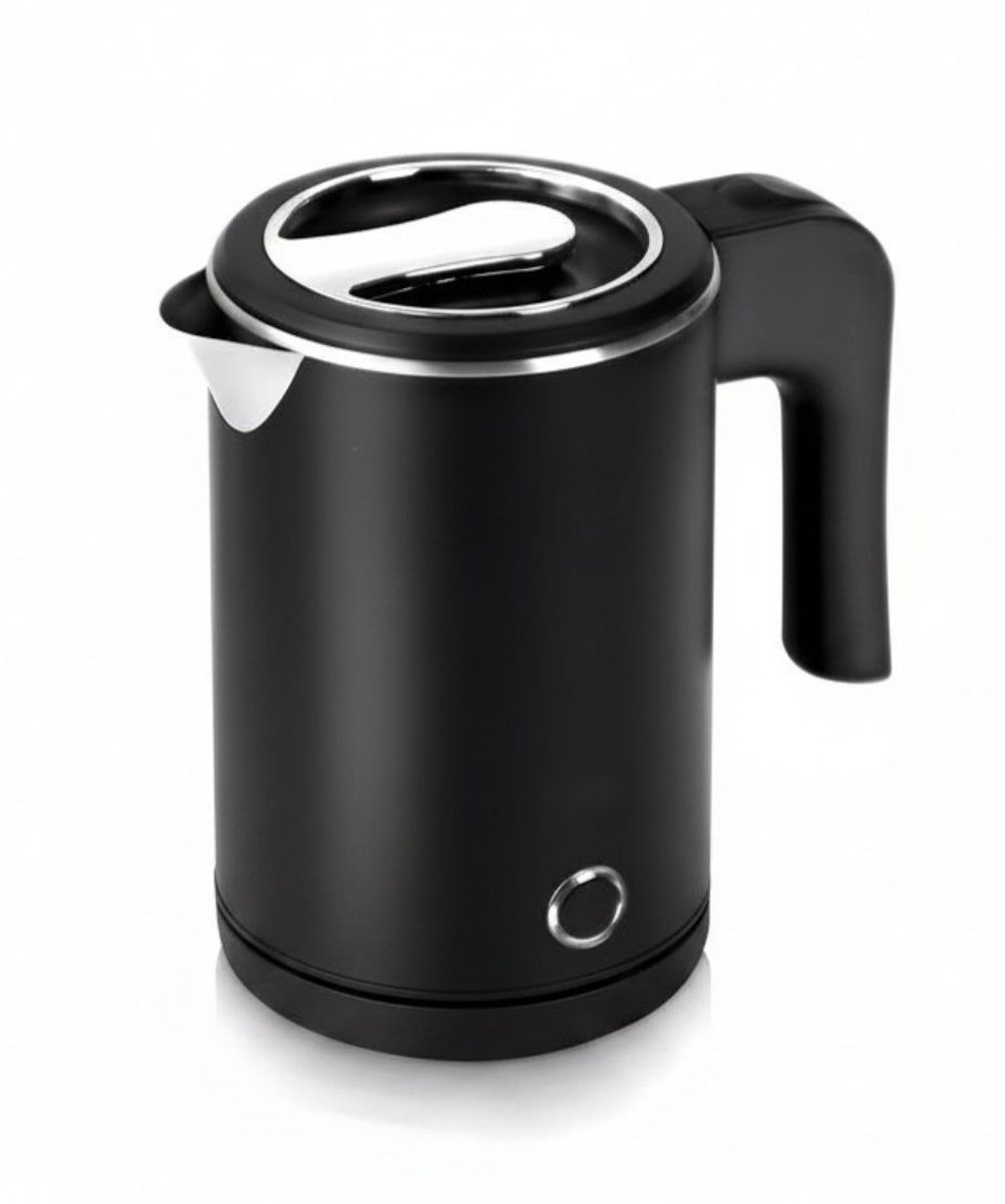 KIRA® Reiswaterkoker - Kleine Waterkoker - Mini Waterkoker - Camping Waterkoker - Zwart - 12cm x 12cm x 15cm