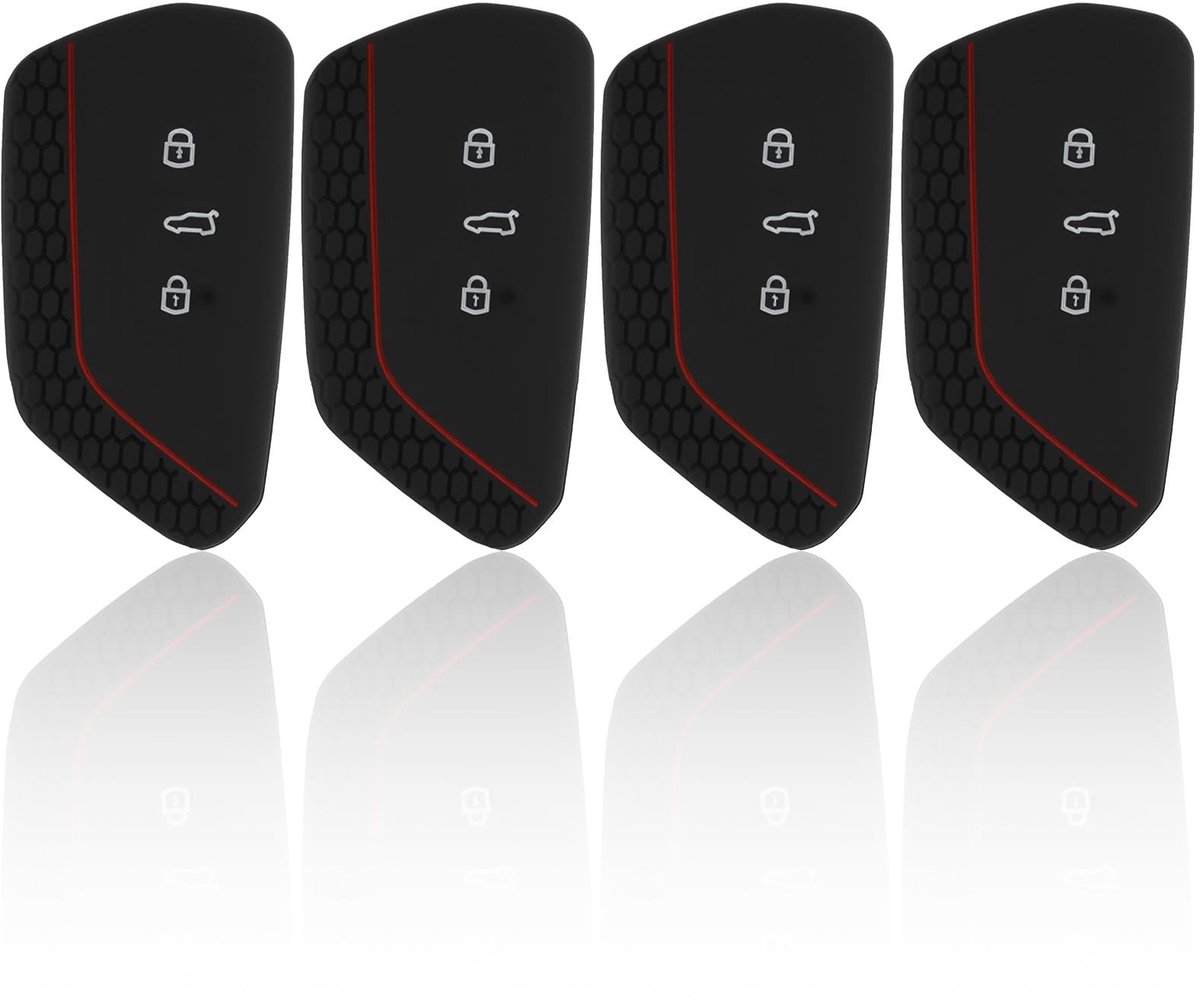 Elzusha - Autosleutelhoezen van Siliconen 4 Stuks 3 Knoppen