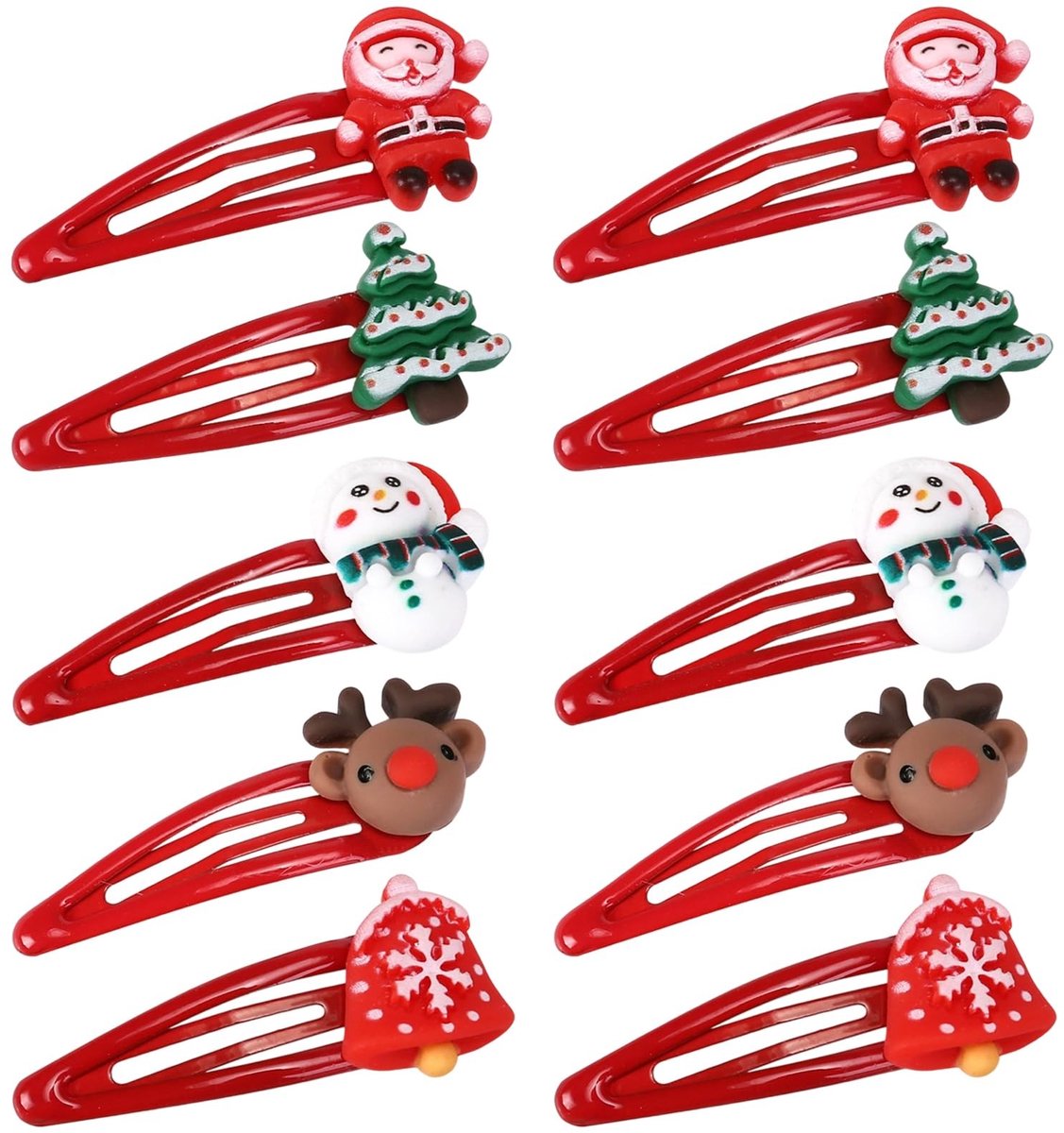 Elzusha - Set van 10 Haarspelden voor Kinderen, Kerstthema