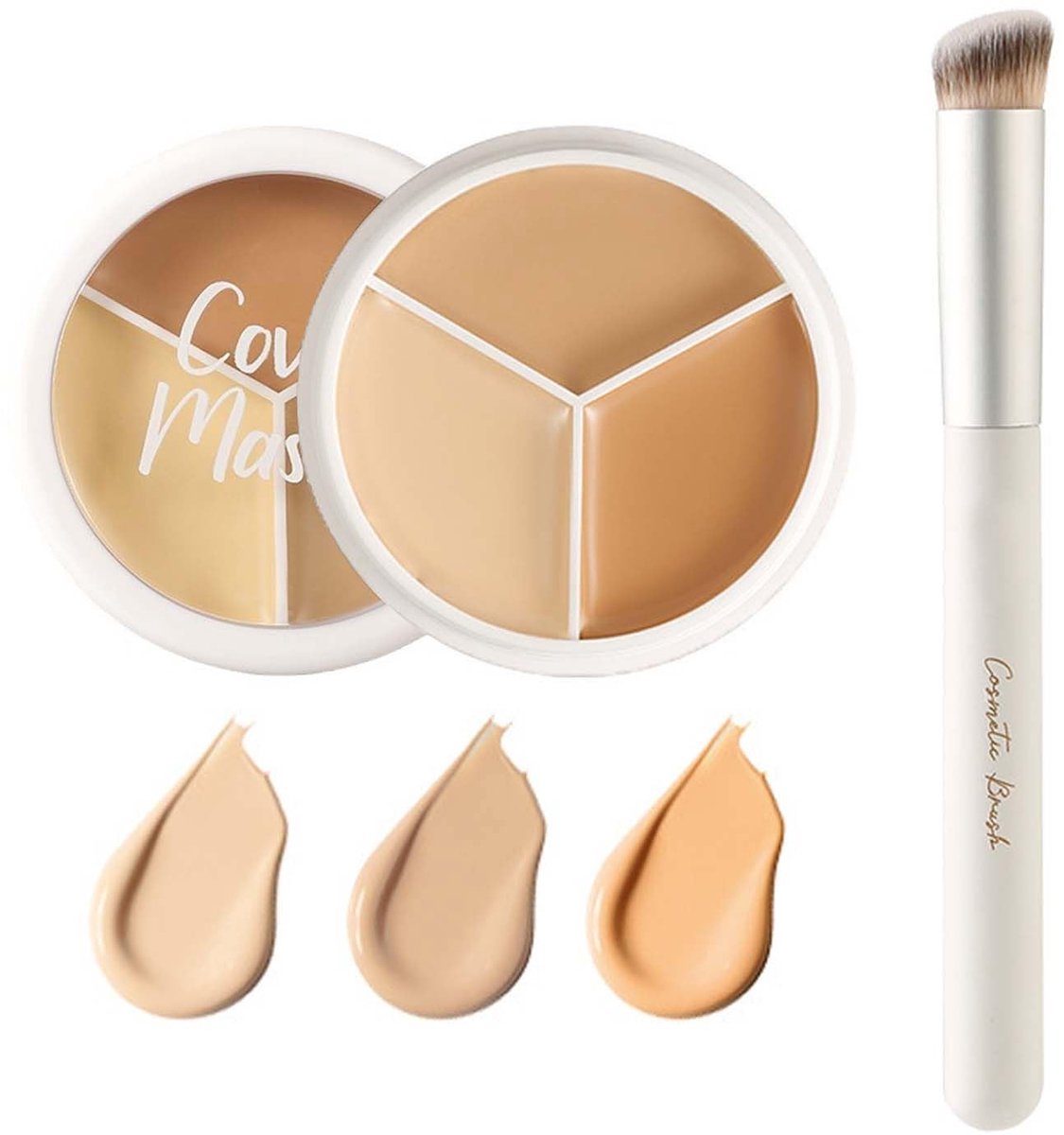 Elzusha - 3-in-1 Concealer Palet met Penseel