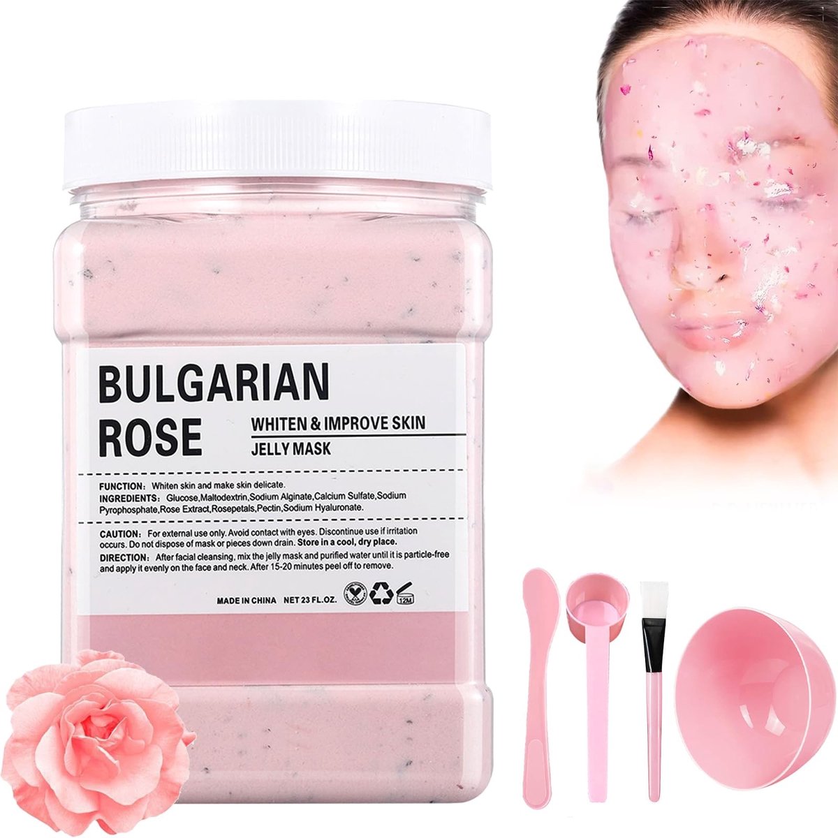 Elzusha - Roses Peel-Off Gezichtsmasker voor Hydratatie en Verzorging