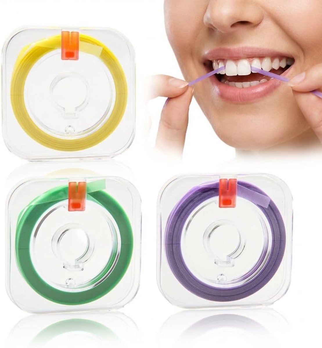 Set van 3 Tandpolijststrips 6 m x 4 mm voor Tanden, Interdentale Reiniging met 20/30/50 μm Korrel voor Nauwkeurige Tandverzorging en Tandheelkundige Hygiëne