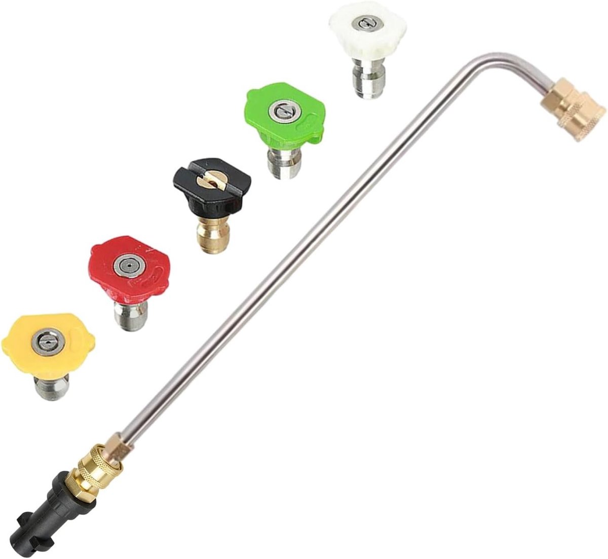 Verlengstuk voor Hogedrukreiniger met 90°/30° Gebogen Spuitlans, Gootreiniger Accessoire met 5 Spuitstanden voor Effectieve Reiniging