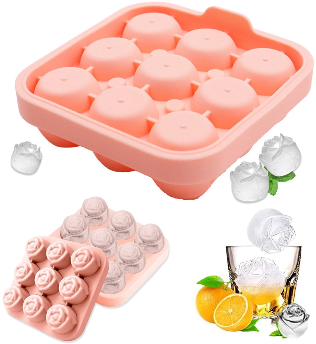Elzusha - Rozenvorm IJsblokjesvorm van Silicone, BPA-vrij