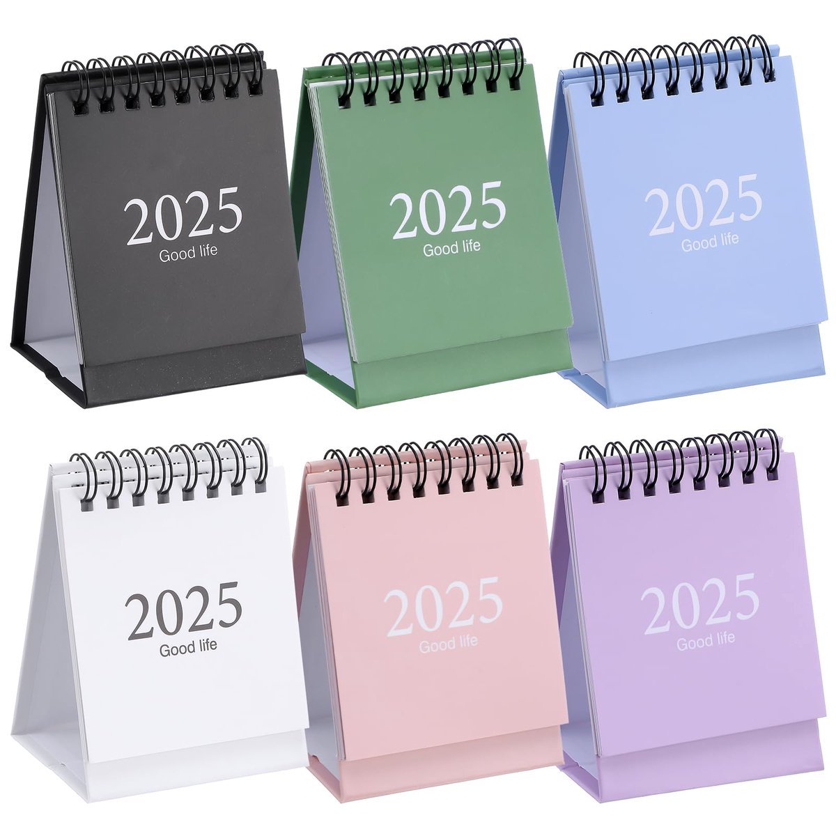 Elzusha - Mini Bureau Kalender 2024-2025 - 6 Stuks met Stickers voor Thuis en Kantoor