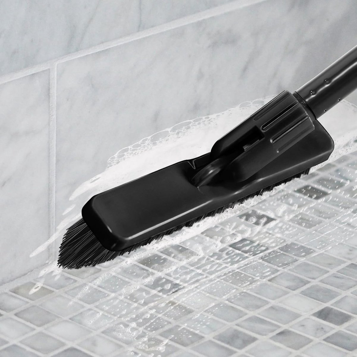 Langhandige voegenborstel voor tegelreiniging, vloerborstel met stijve haren voor badkamer, keuken en douche, ideaal voor voegen en plinten