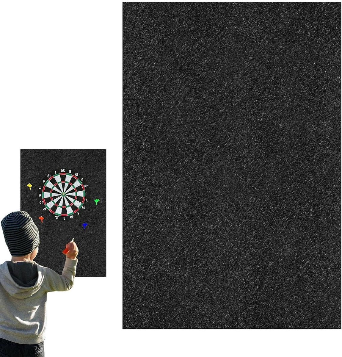 Dartbord Muurbeschermer - Omheining Achterplaat - Muur Beschermen - Opvouwbaar Ontwerp - 60x90CM - Zwart