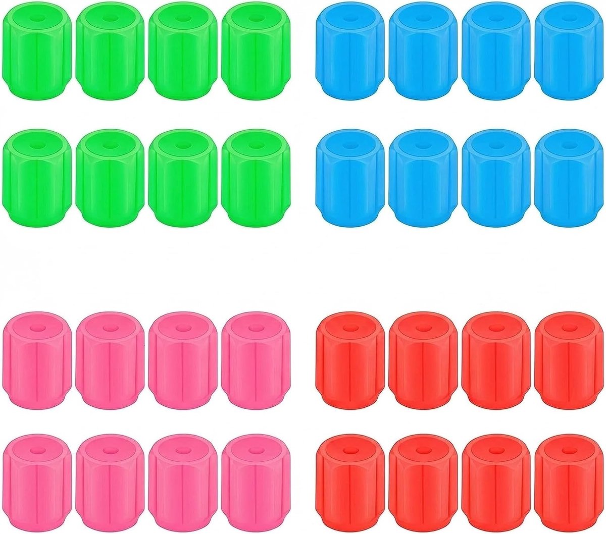 Lichtgevende ventieldoppen set van 32 stuks, fluorescerende bandventieldoppen voor auto, motor en fiets, universeel en eenvoudig te installeren