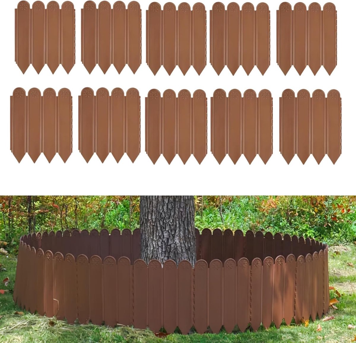 Tuinscheiding van 2 meter, plastic border voor tuinbedden, ideale afwerking voor gazon, bloembed en terras