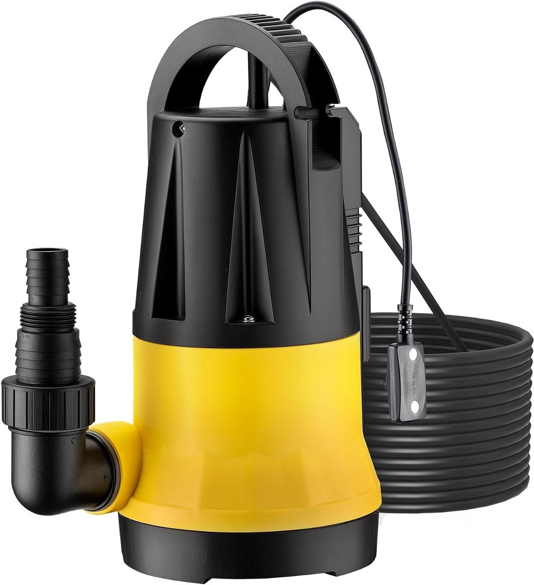 Dompelpomp met sensor - Waterpomp dieptepomp - Kelder leegpompen - Automatische modus - 7300 liter per uur - Geel zwart