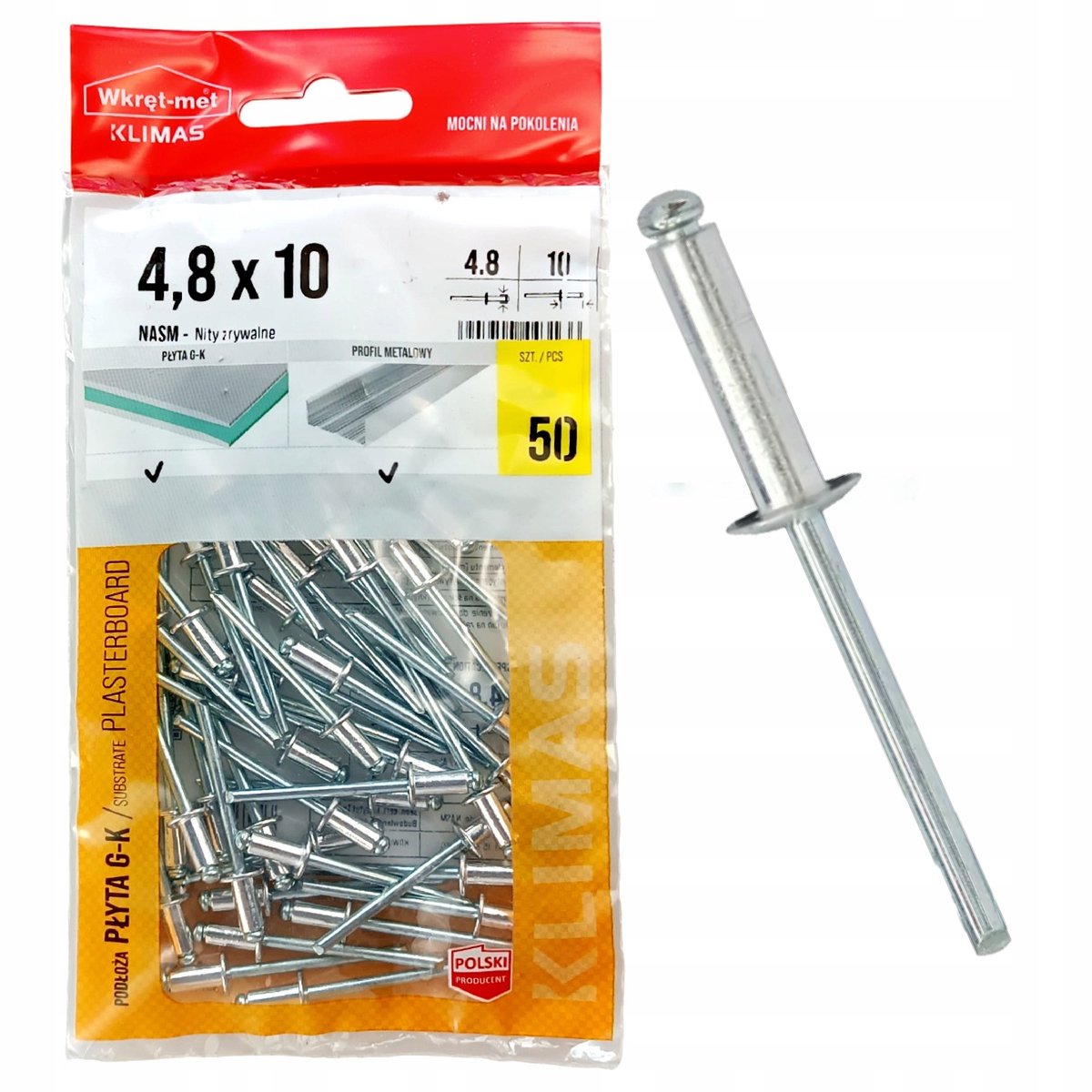 Blindklinknagels Staal-Aluminium 4,8x10 mm - 50 stuks