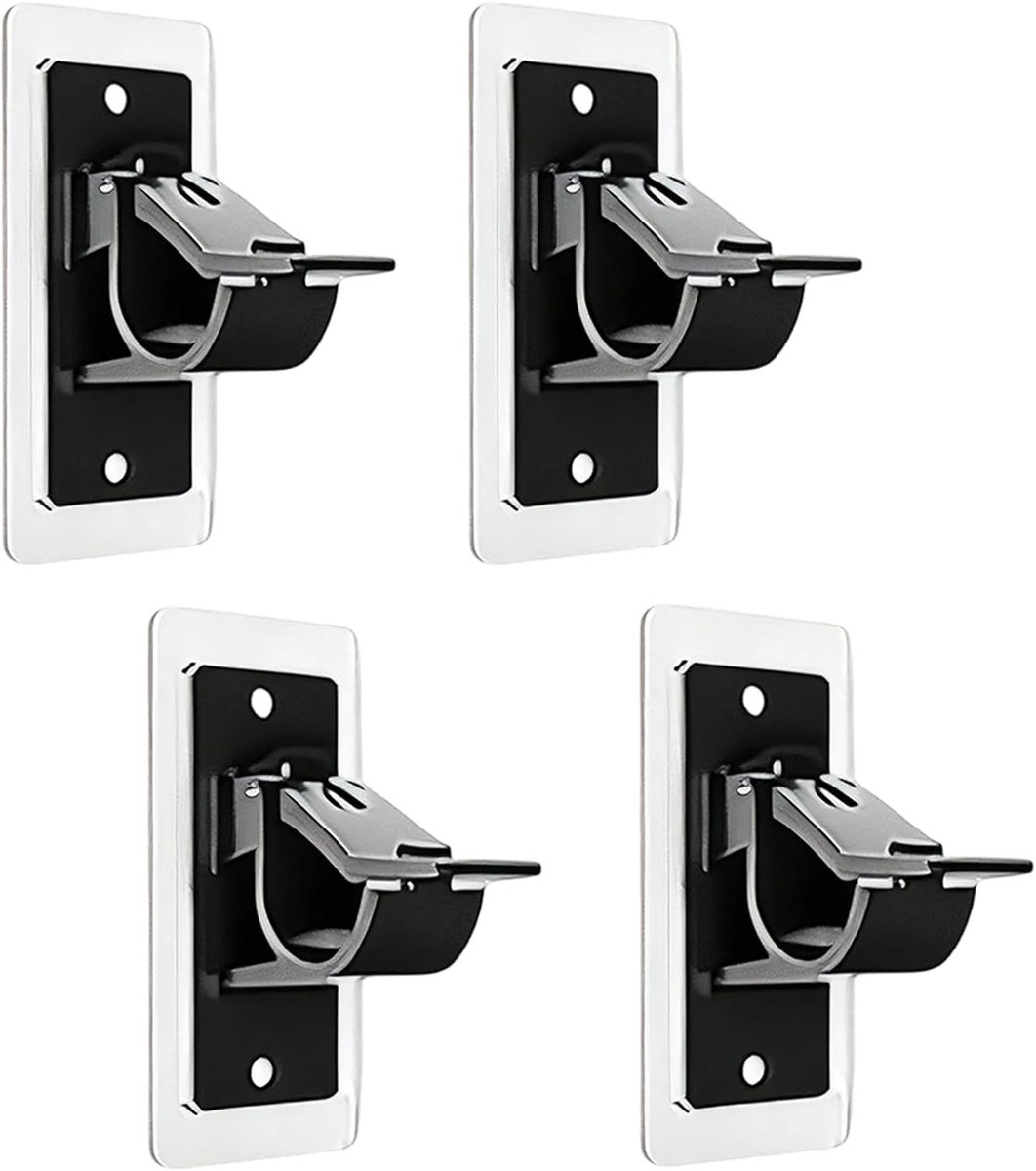 Gordijnroede Houder - Zwart - Zonder Boren - Zelfklevend - Voor Badkamer en Slaapkamer