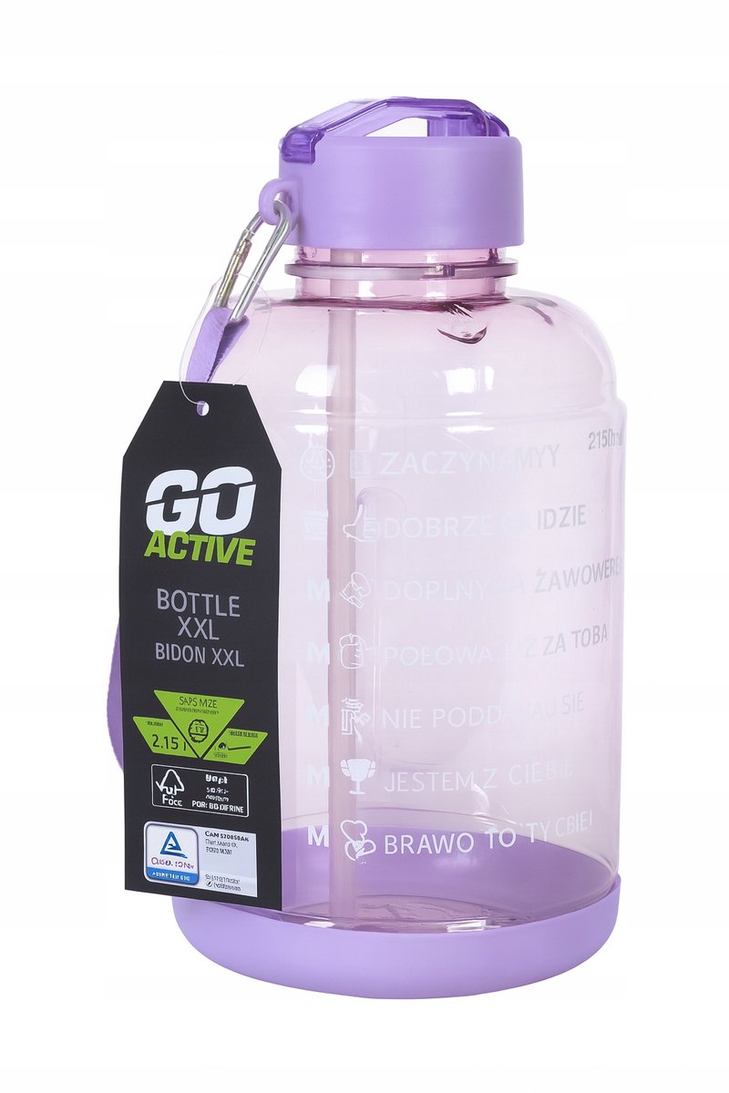 Sportfles Roze Bidon 1700ml met Rietje - Lekvrij & BPA-vrij