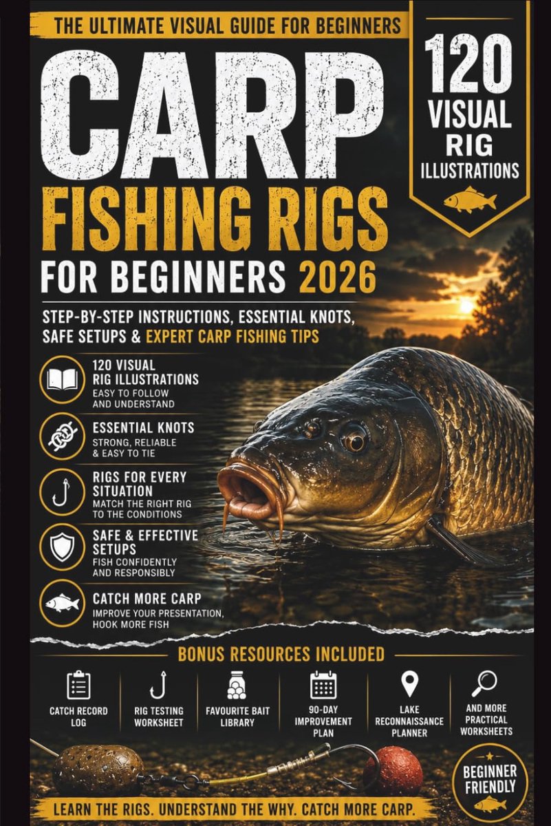 Carp Fishing Rigs for Beginners 2026: 120 Visual Rig Illustrations with Step-by-Step Instructions, Essential Knots - ShopVlot