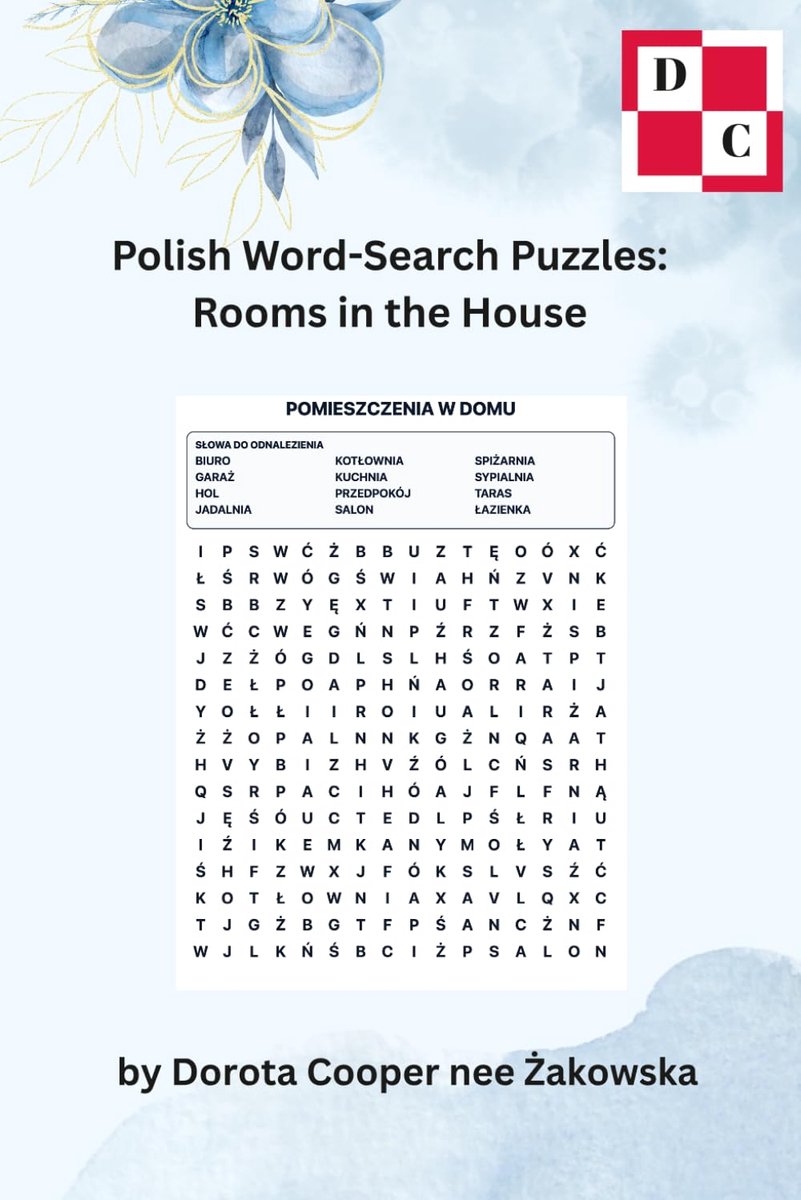 Polish Word Search Puzzles: Rooms in the House - ShopVlot