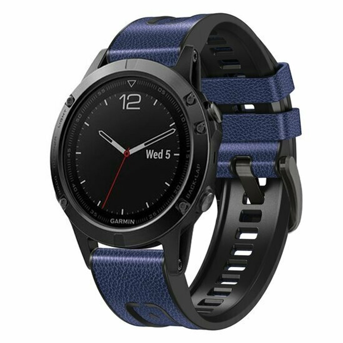 By Qubix - Geschikt voor Garmin bandje - 22mm Quickfit - leer + siliconen bandje - Blauw - Geschikt voor Garmin Fenix 9 / 9 pro - 47mm