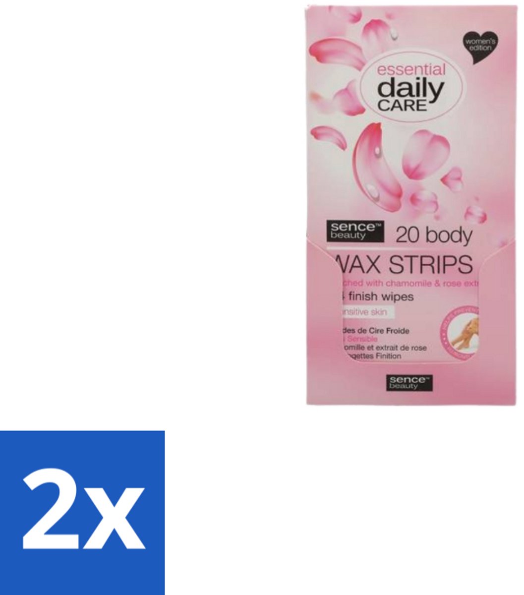 2 x Sence – Wax Strips – Lichaam – Ontharing – 20 Strips - Waxstrips Voor Het Lichaam - Ontharen Zonder Scheren - Gevoelige Huid - Kamille Extract - Rozenextract