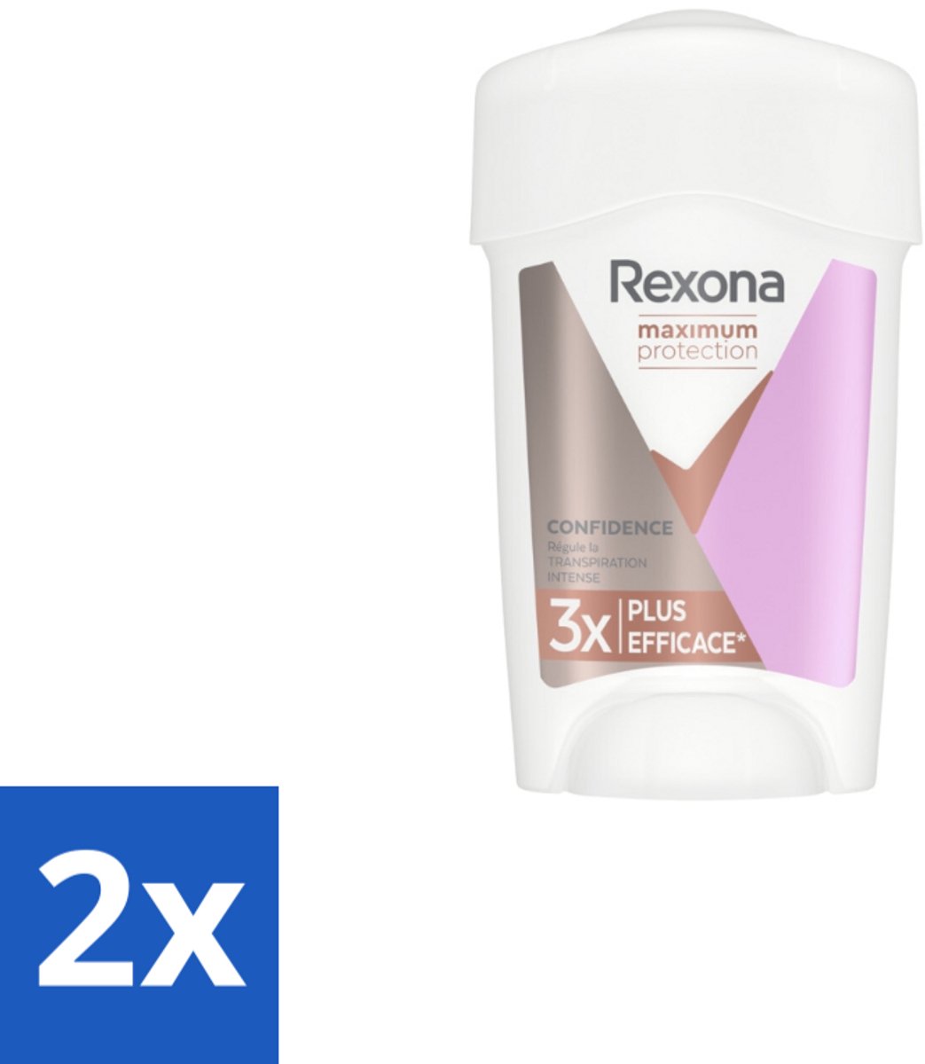 2 x Rexona Deodorant Anti-transpirant Stick Confidence 45 ml - Anti-transpirant - Zweetbehandeling - Zweetcontrole - Zweetvermindering - Okselbescherming