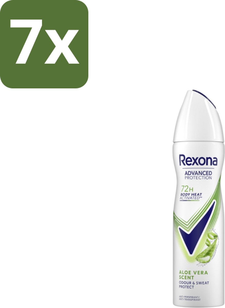 7 x Rexona - Deodorant - Spray - Aloe Vera Scent - 150ml - Deodorant Spray - Aloë Vera Geur - Zweetbestendig - Droogte - Fris