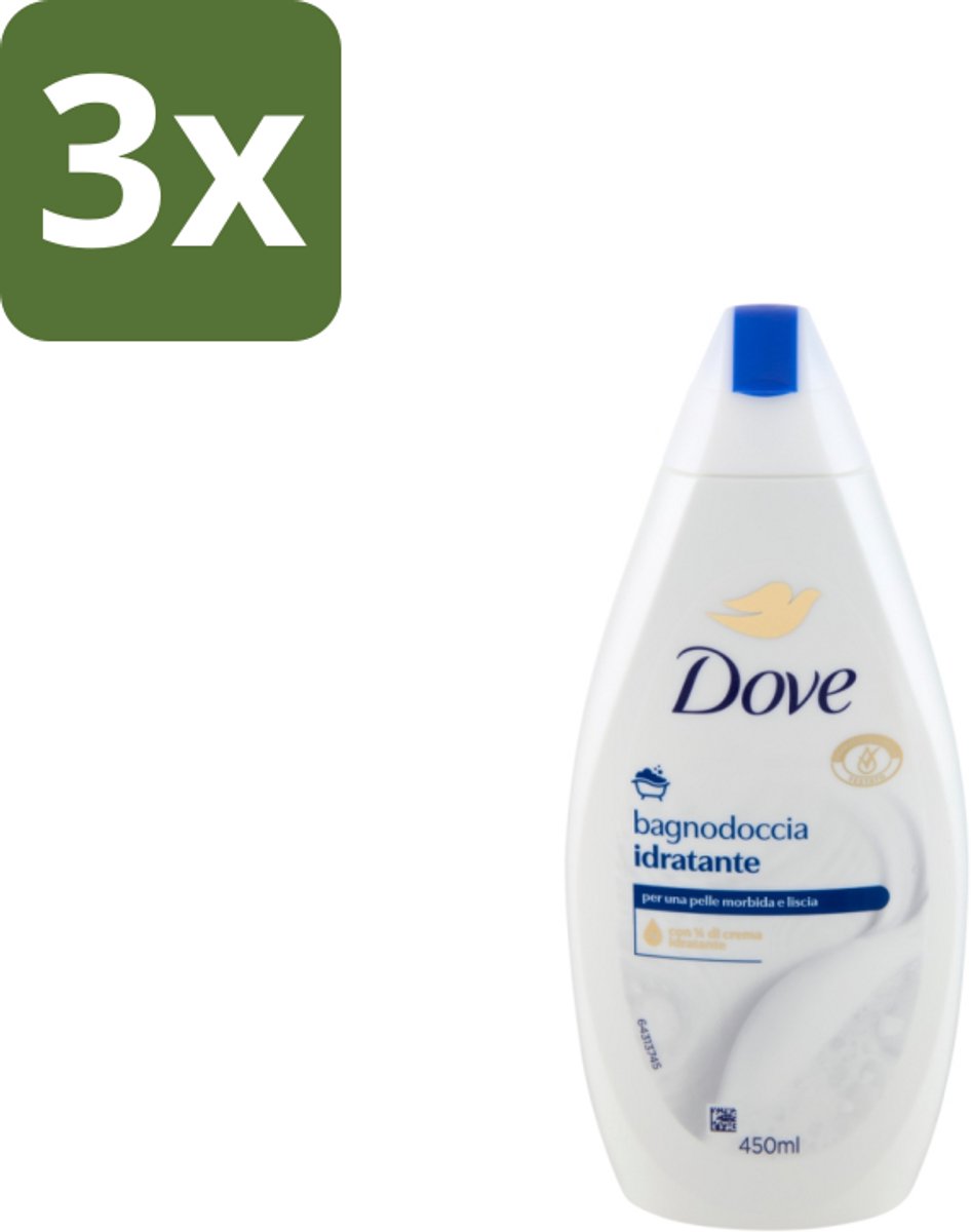 3 x Dove – Douchegel – Hydraterend – 450 ml - Douchegel - Hydraterende Douchegel - Huidverzorging - Milde Douchegel - Zachte Huid