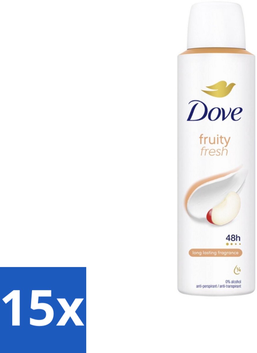 15 x Dove – Deodorant Spray – Fruity Fresh – 150 ml - Deodorant Spray - Fris - Fruitige Geur - Okselhuid Verzorging - Transpiratiegeur