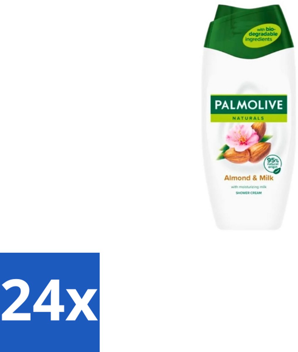 24 x Palmolive – Douchecrème – Naturals Almond & Milk – 500 ml - Douchecrème - Huid Verzorgen - Natuurlijke Reiniging - Zachte Huid - Hydraterende Douchecrème