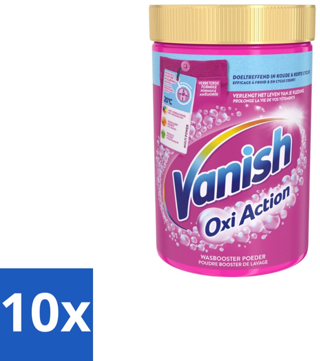 10 x Vanish – Wasbooster Poeder – Oxi Action Gekleurde & Witte Was – 710 g - Wasbooster Poeder - Vlekverwijderaar - Bleekvrije Was - Zuurstofwas - Vlekverwijdering
