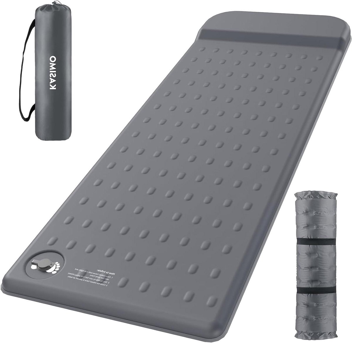 Isolatiemat Kamperen - Schuimmatras Outdoor - Comfortabel Slapen - Compact Opvouwbaar - 76 cm Dik - Grijs