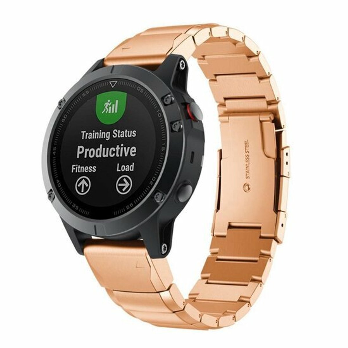 By Qubix - Geschikt voor Garmin bandje - 20mm Quickfit - Stainless steel schakelband - Rosé goud - Geschikt voor Garmin Fenix 9 / 9 pro - 43mm
