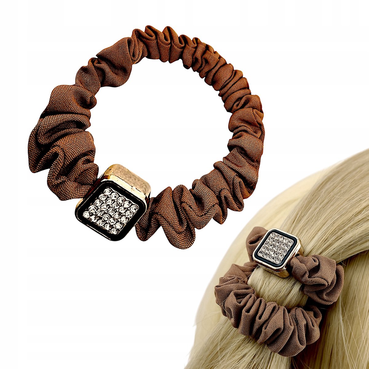 Elastische Haarband met Zirkonia - Sterke Stof